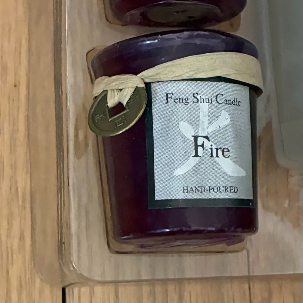 Feng Shui Candle Set, color Wine, Hand Poured.